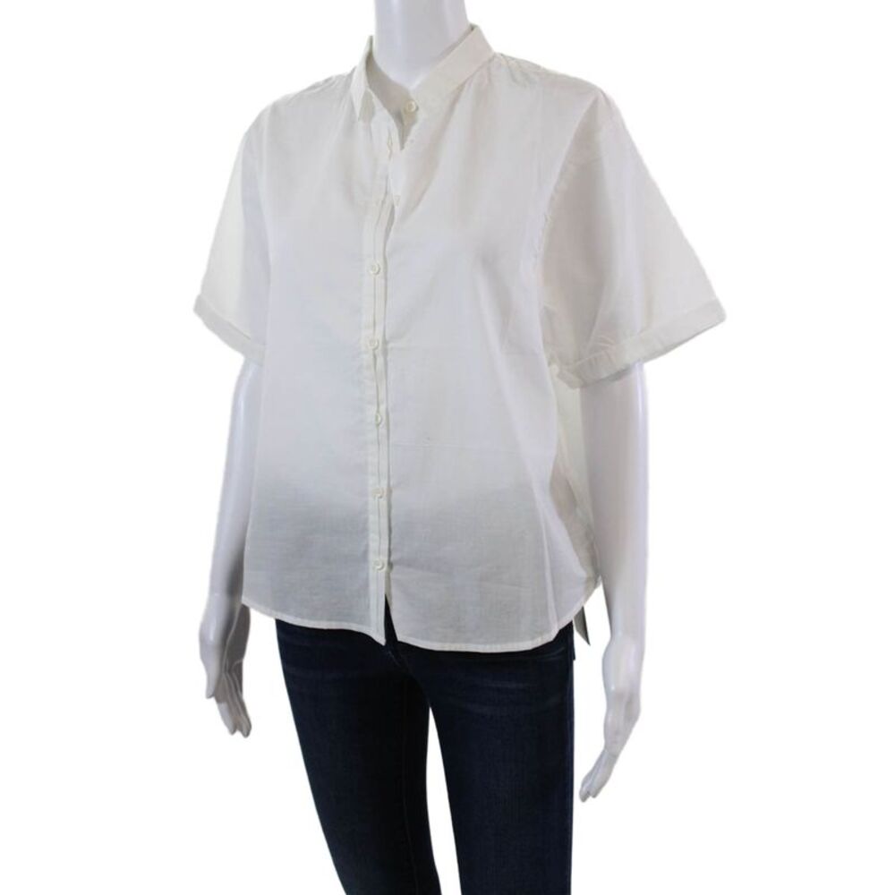 All Love And Sunshine Womens Button Down Shirt White Cotton Size Medium - Picture 2 of 5